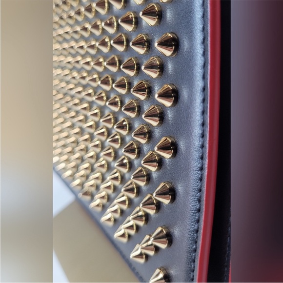 Christian Louboutin Tri Black & Leopard & Gold Studded Clutch / Shoulder Bag - Picture 3 of 12